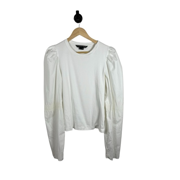 Veronica Beard Women’s Fawn Cinch Puff-Sleeve Top in White Size M - Picture 3 of 10